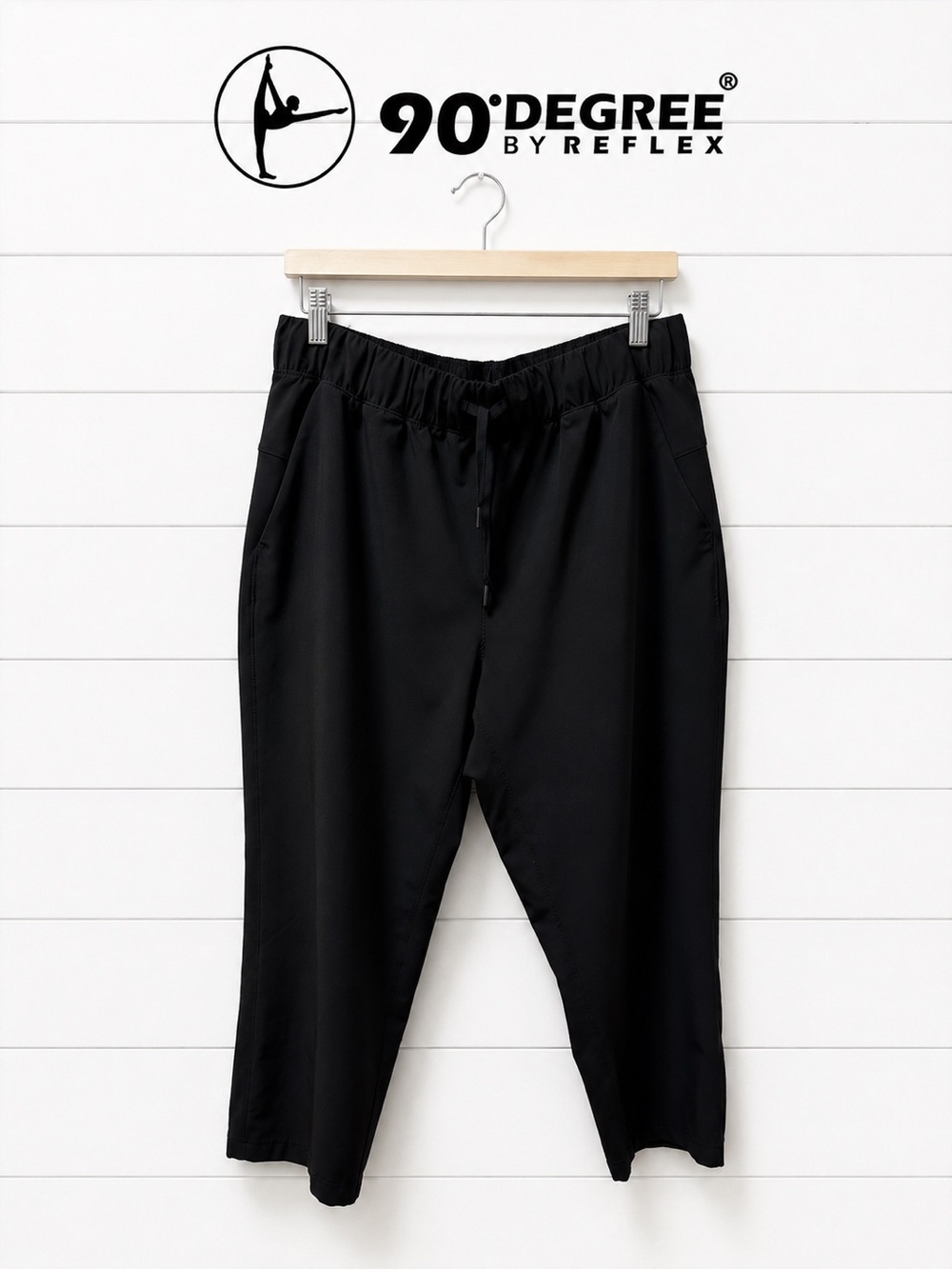 90 Degree by Reflex Black Travel Crop Pants Size XL